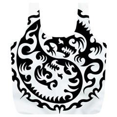 Ying Yang Tattoo Full Print Recycle Bags (l)  by BangZart