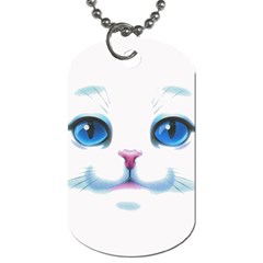 Cute White Cat Blue Eyes Face Dog Tag (one Side)