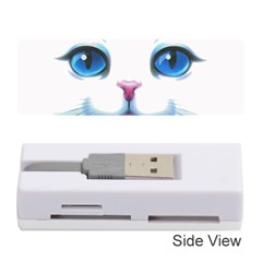 Cute White Cat Blue Eyes Face Memory Card Reader (stick)  by BangZart