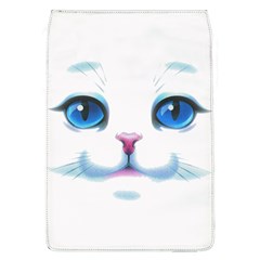 Cute White Cat Blue Eyes Face Flap Covers (l)  by BangZart