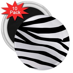 White Tiger Skin 3  Magnets (10 Pack)  by BangZart