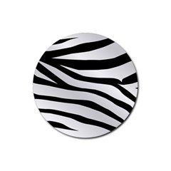 White Tiger Skin Rubber Coaster (round)  by BangZart