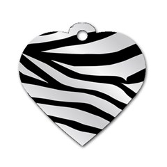 White Tiger Skin Dog Tag Heart (two Sides) by BangZart