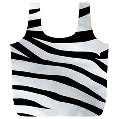 White Tiger Skin Full Print Recycle Bags (l) 