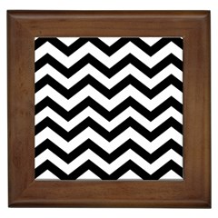 Black And White Chevron Framed Tiles by BangZart