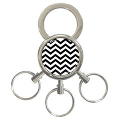 Black And White Chevron 3-ring Key Chains by BangZart