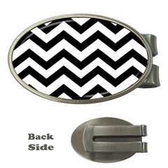 Black And White Chevron Money Clips (oval)  by BangZart