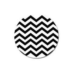 Black And White Chevron Magnet 3  (round) by BangZart