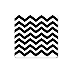 Black And White Chevron Square Magnet by BangZart