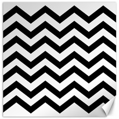 Black And White Chevron Canvas 16  X 16   by BangZart