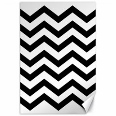 Black And White Chevron Canvas 20  X 30   by BangZart