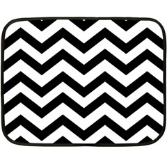 Black And White Chevron Fleece Blanket (mini) by BangZart