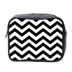 Black And White Chevron Mini Toiletries Bag 2-side by BangZart