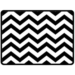 Black And White Chevron Fleece Blanket (large)  by BangZart