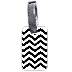 Black And White Chevron Luggage Tags (two Sides) by BangZart