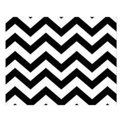 Black And White Chevron Double Sided Flano Blanket (large)  by BangZart