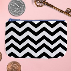 Black And White Chevron Large Coin Purse