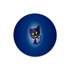 Funny Cute Cat Rubber Round Coaster (4 Pack)  by BangZart