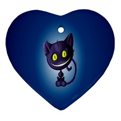 Funny Cute Cat Heart Ornament (two Sides) by BangZart