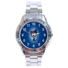 Funny Cute Cat Stainless Steel Analogue Watch by BangZart