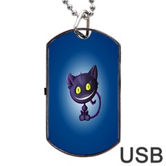 Funny Cute Cat Dog Tag Usb Flash (one Side) by BangZart