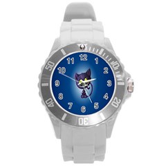 Funny Cute Cat Round Plastic Sport Watch (l) by BangZart