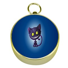 Funny Cute Cat Gold Compasses