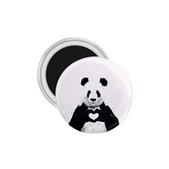 Panda Love Heart 1 75  Magnets