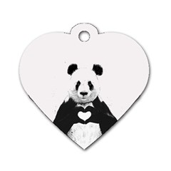 Panda Love Heart Dog Tag Heart (one Side) by BangZart