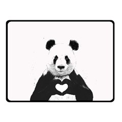 Panda Love Heart Fleece Blanket (small) by BangZart