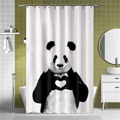 Panda Love Heart Shower Curtain 48  X 72  (small)  by BangZart