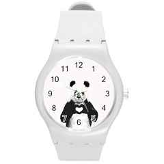 Panda Love Heart Round Plastic Sport Watch (m) by BangZart