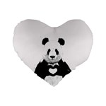 Panda Love Heart Standard 16  Premium Heart Shape Cushions Front