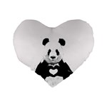 Panda Love Heart Standard 16  Premium Heart Shape Cushions Back