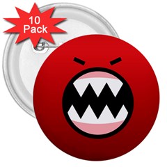 Funny Angry 3  Buttons (10 Pack) 