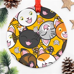 Cats Cute Kitty Kitties Kitten Ornament (round) by BangZart