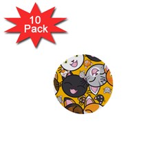 Cats Cute Kitty Kitties Kitten 1  Mini Buttons (10 Pack)  by BangZart