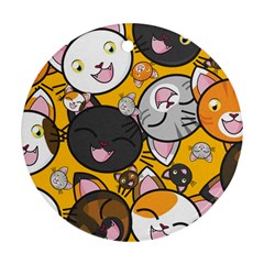 Cats Cute Kitty Kitties Kitten Round Ornament (two Sides) by BangZart