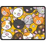 Cats Cute Kitty Kitties Kitten Fleece Blanket (Large)  80 x60  Blanket Front