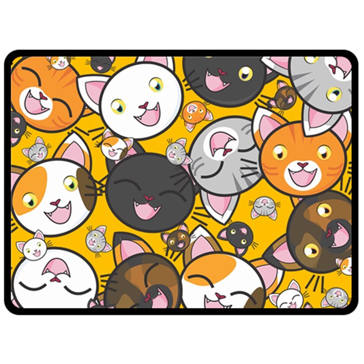 Cats Cute Kitty Kitties Kitten Fleece Blanket (Large) 