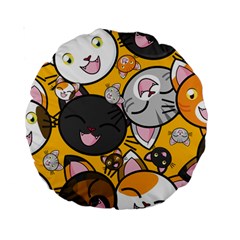 Cats Cute Kitty Kitties Kitten Standard 15  Premium Round Cushions by BangZart