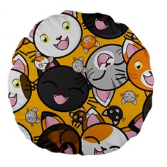 Cats Cute Kitty Kitties Kitten Large 18  Premium Round Cushions by BangZart