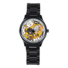 Cats Cute Kitty Kitties Kitten Stainless Steel Round Watch by BangZart