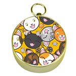 Cats Cute Kitty Kitties Kitten Gold Compasses Front