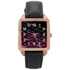 Computer Keyboard Rose Gold Leather Watch  by BangZart