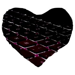 Computer Keyboard Large 19  Premium Flano Heart Shape Cushions by BangZart