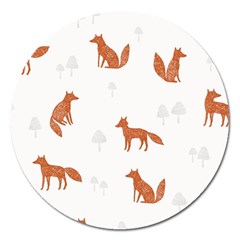 Fox Animal Wild Pattern Magnet 5  (round) by BangZart