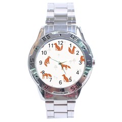 Fox Animal Wild Pattern Stainless Steel Analogue Watch by BangZart