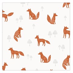 Fox Animal Wild Pattern Large Satin Scarf (square) by BangZart