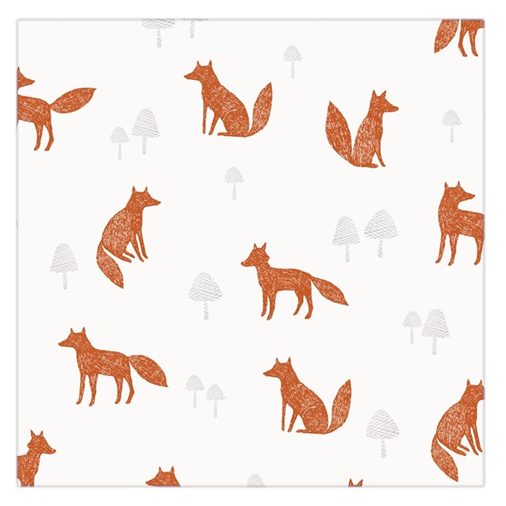 Fox Animal Wild Pattern Large Satin Scarf (Square)